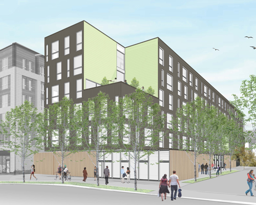 Rending of Plymouth's new permanent supportive housing building coming to Redmond