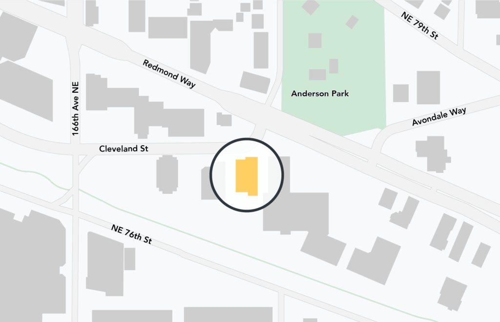 Map showing location of Plymouth's development in Redmond