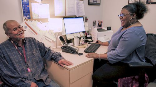 case manager with resident